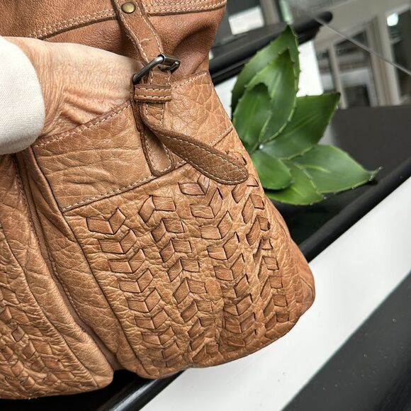 ORIGI HAND MADE ITALY P’ELLE BOVINA LEATHER LARGE WOVEN BAG TOTE PURSE RARE - Picture 10 of 16